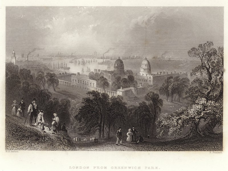 Greenwich Park'tan Londra by William Henry Bartlett