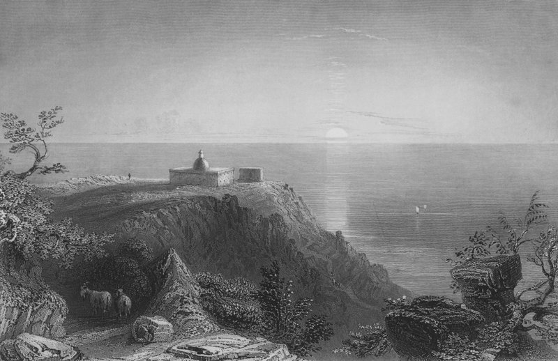 Karmel Dağı, denize doğru bakıyor by William Henry Bartlett