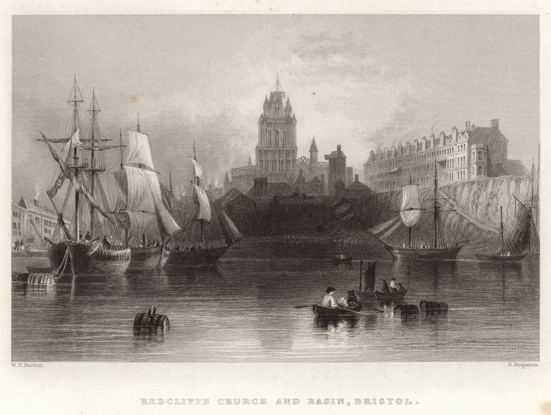 Redcliffe Kilisesi ve Havzası, Bristol by William Henry Bartlett