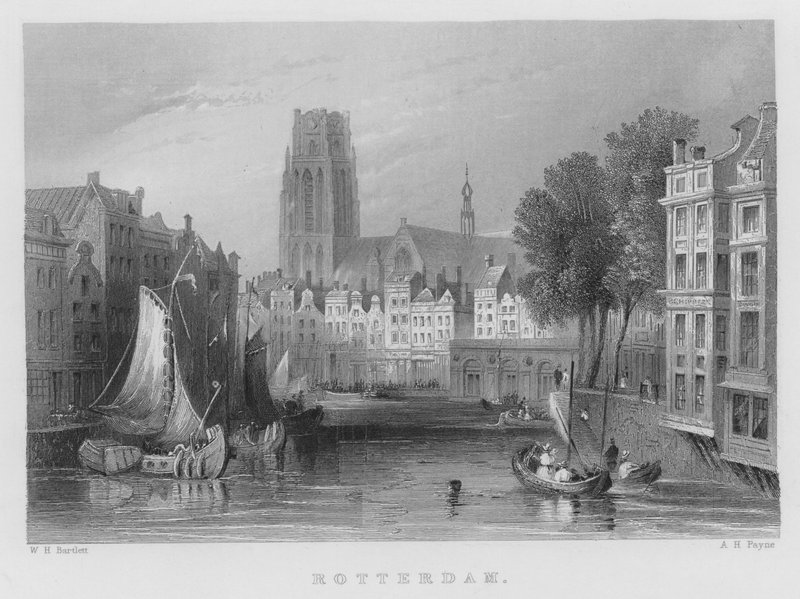 Rotterdam (gravür) by William Henry Bartlett