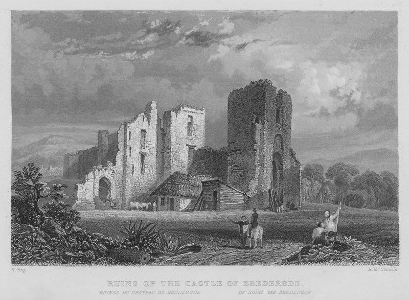 Brederode Kalesi Harabeleri (gravür) by William Henry Bartlett