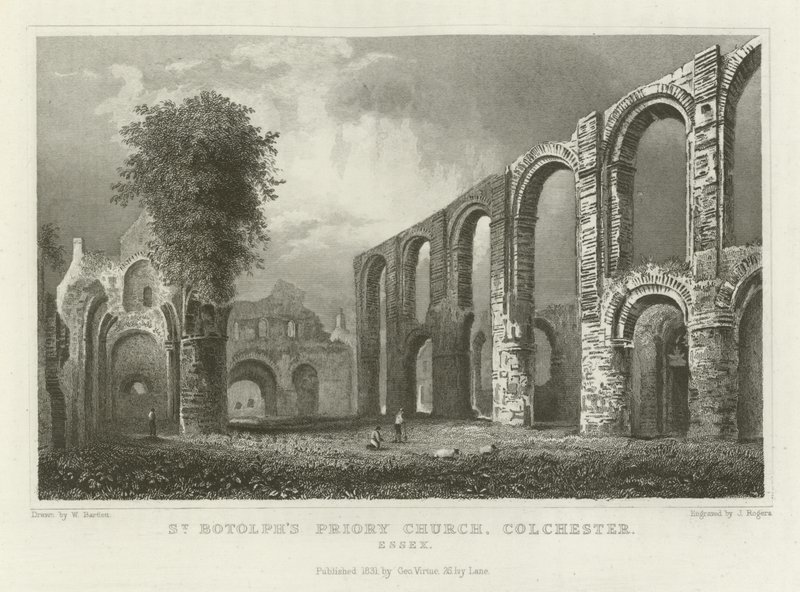 St Botolph Manastırı Kilisesi, Colchester, Essex by William Henry Bartlett