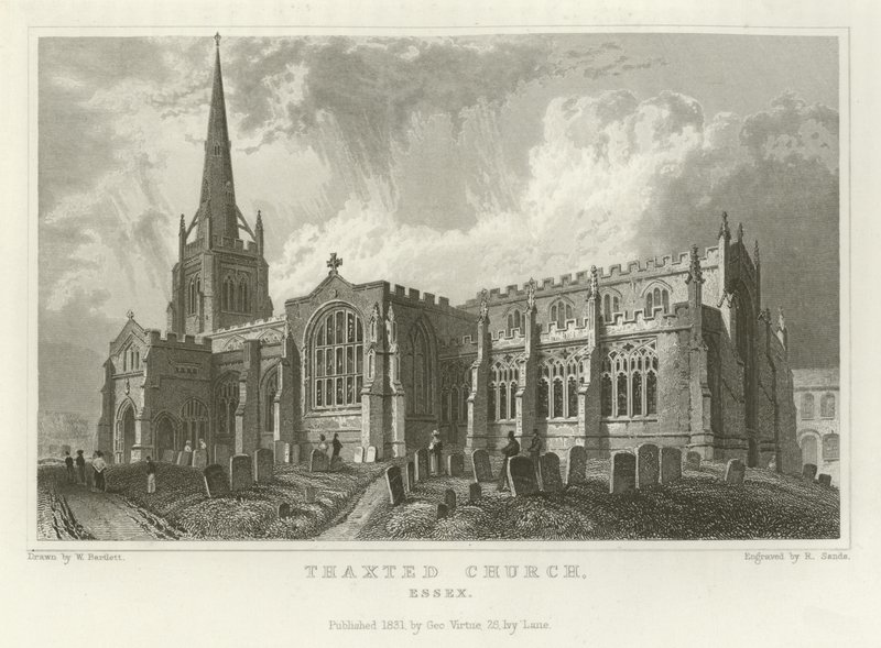 Thaxted Kilisesi, Essex by William Henry Bartlett