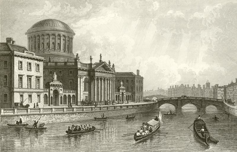 Dört Hukuk Mahkemesi, Dublin by William Henry Bartlett