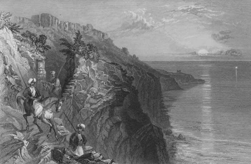 Tyrus Merdiveni, Deniz Kıyısında, Tire Yakınlarında Bir Geçit by William Henry Bartlett