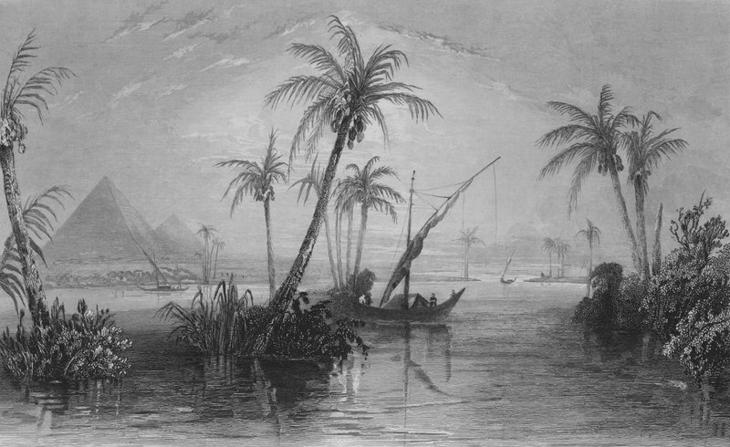 Mısır Ülkesi, Nil Nehri (gravür) by William Henry Bartlett