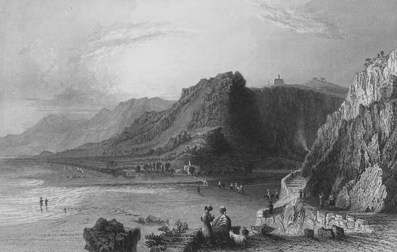 Kudüs ve Antakya Patrikhanelerini ayıran Nahr-el-Kelb veya Köpek Nehri by William Henry Bartlett