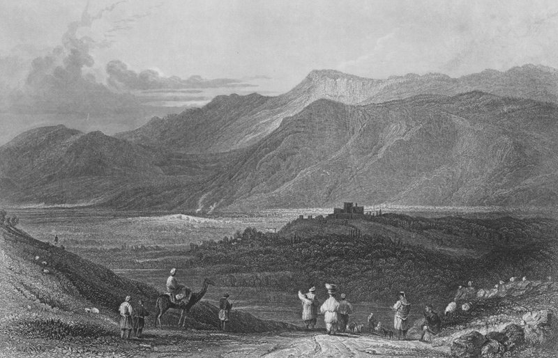 Zgarti Köyü, Lübnan Dağı by William Henry Bartlett