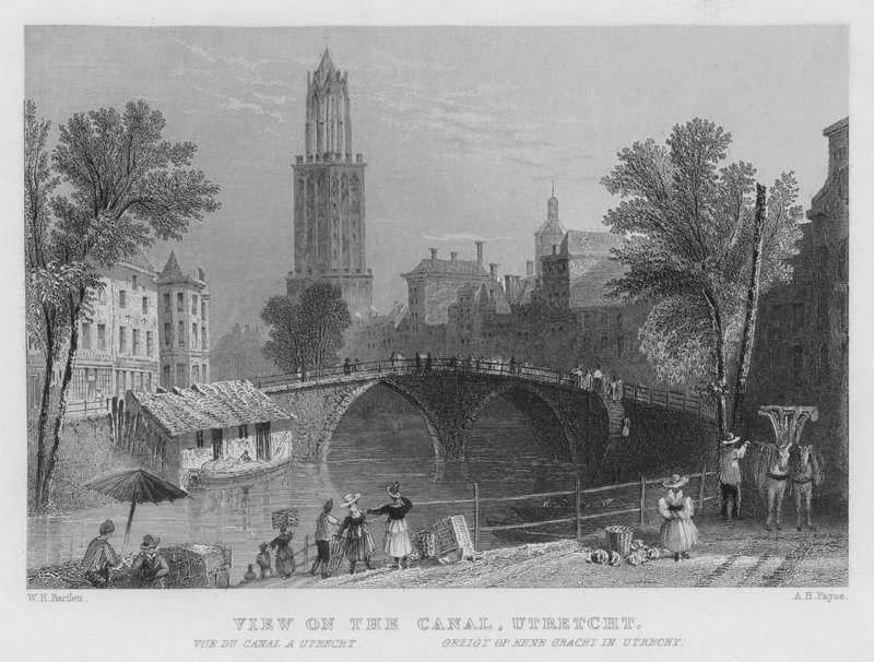 Kanalda Görünüm, Utrecht (gravür) by William Henry Bartlett