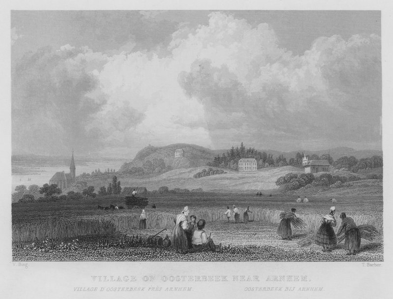Arnhem yakınlarındaki Oosterbeek Köyü (gravür) by William Henry Bartlett