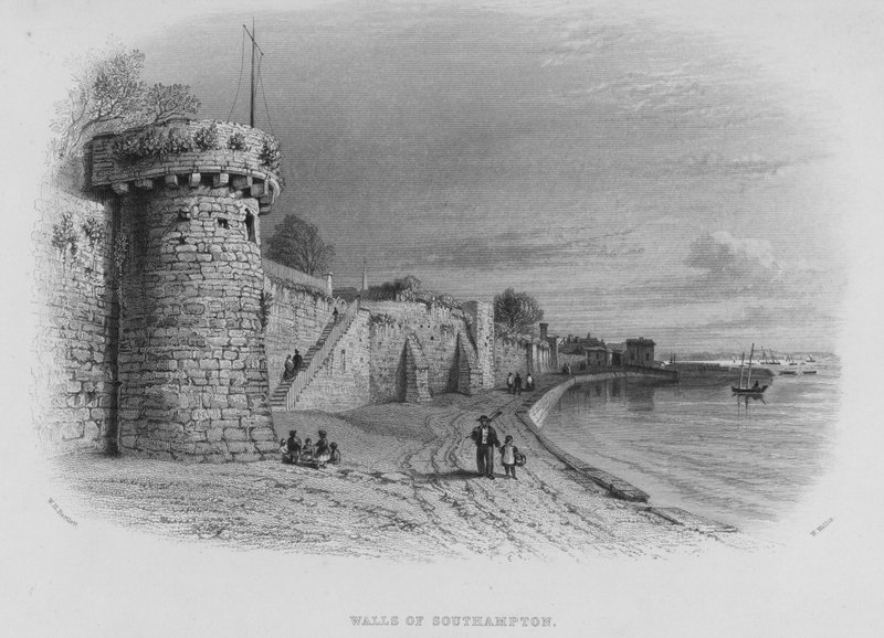 Southampton Duvarları (gravür) by William Henry Bartlett