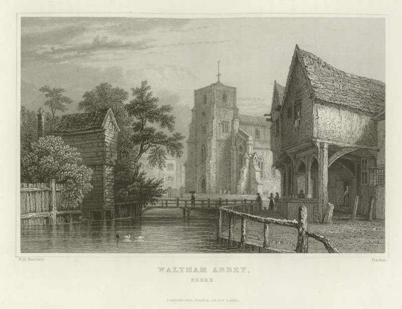 Waltham Manastırı, Essex by William Henry Bartlett
