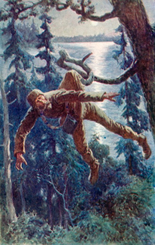Bir pürüz gömleğinin eteğine takıldı ve havada asılı kaldı by William Henry Charles Groome