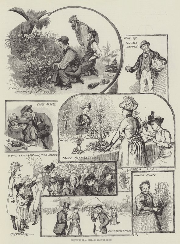Bir Köy Çiçek Gösterisinde Eskizler by William Henry Charles Groome