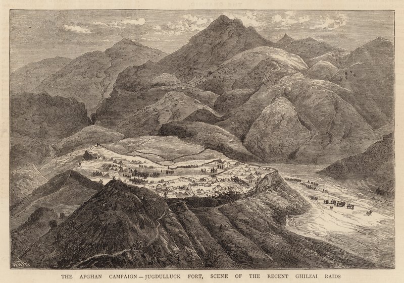 Afgan Seferi, Jugdulluck Kalesi, Son Ghilzai Baskınlarının Sahnesi by William Henry James Boot