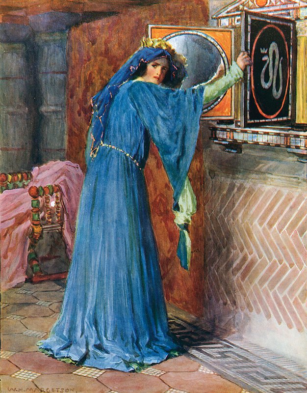 Ey duvardaki sihirli ayna, en güzel hanım kimdir? by William Henry Margetson