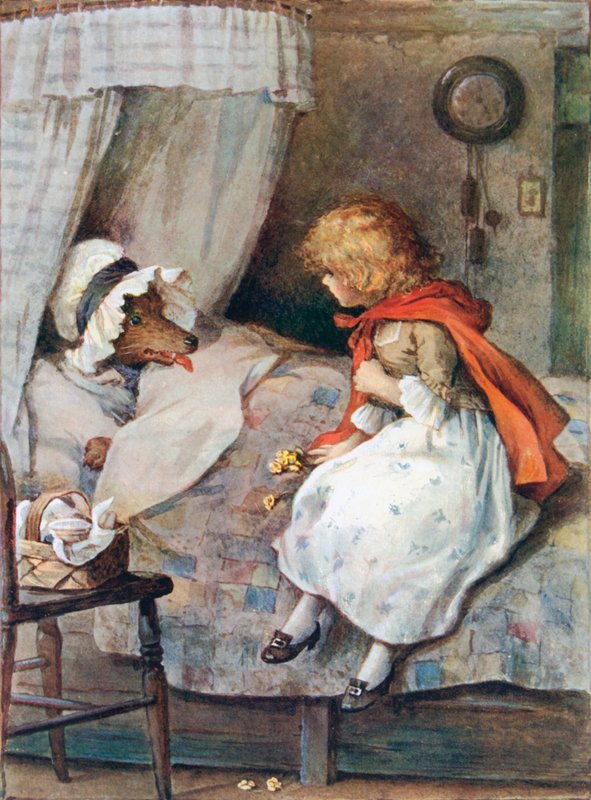 "Ne büyük gözlerin var büyükanne!" dedi o by William Henry Margetson