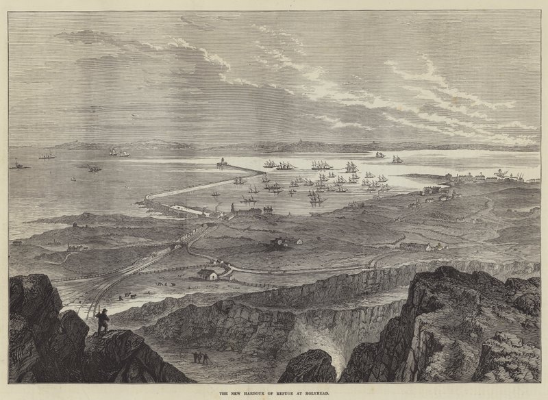 Holyhead'deki Yeni Sığınak Limanı by William Henry Pike
