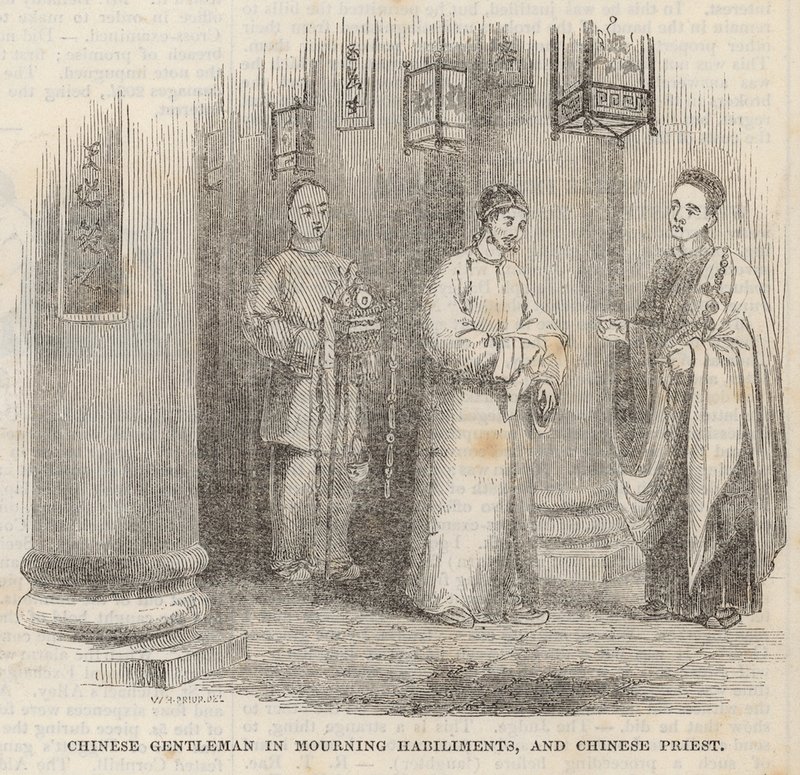 Yas tutan Çinli beyefendi ve Çinli rahip by William Henry Prior
