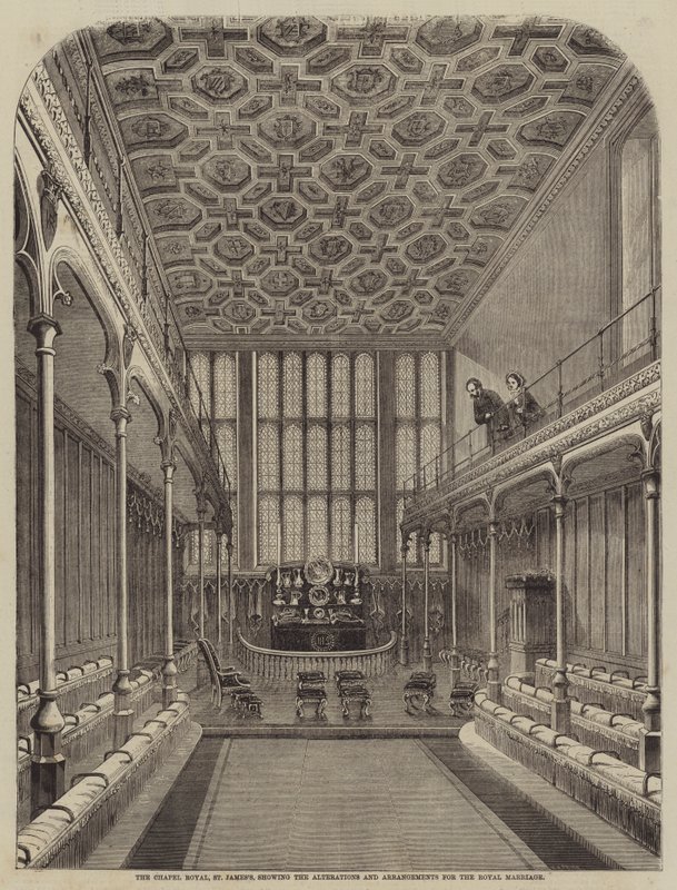 Kraliyet Evliliği için Değişiklikler ve Düzenlemeleri gösteren Şapel Royal, St James, by William Henry Prior