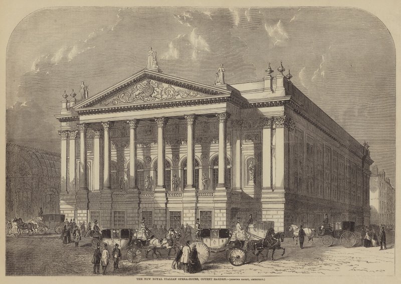 Yeni Kraliyet İtalyan Opera Binası, Covent Garden, Edmund Barry, Mimar by William Henry Prior