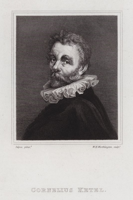 Cornelis Ketel, Hollandalı Maniyerist ressam (gravür) by William Henry Worthington