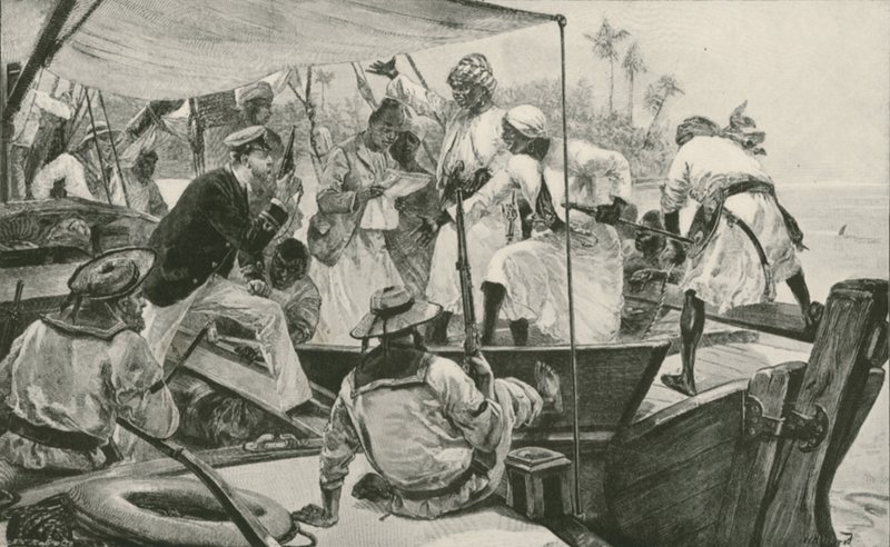 Bir İngiliz Deniz Subayı, Bir Arap Köle Gemisini Elden Geçiriyor (lito) by William Heysham (after) Overend