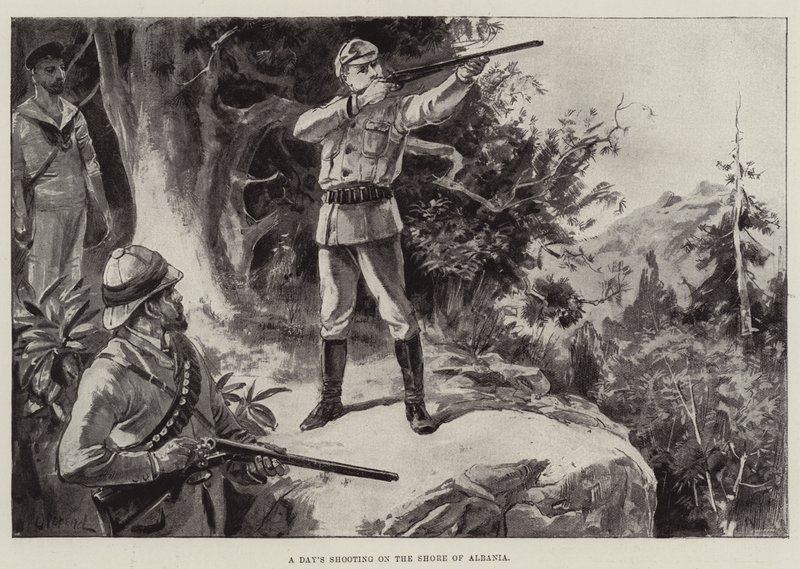 Arnavutluk Kıyısında Bir Günlük Çekim by William Heysham Overend