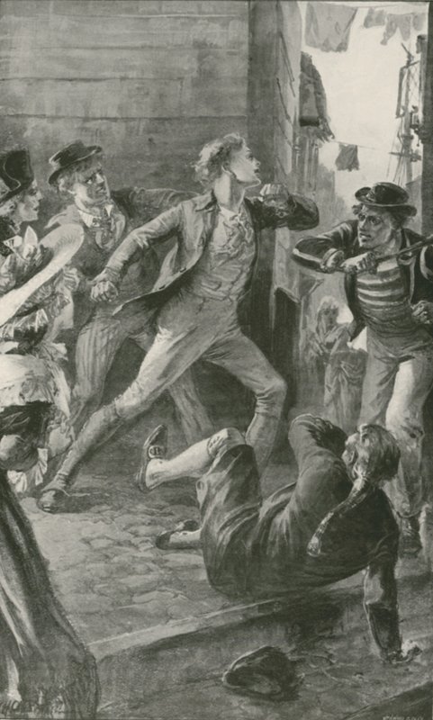 A Victim of the Press-Gang makes a Stout Resistance  by William Heysham Overend