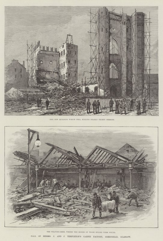 Messrs J ve J Templetons Halı Fabrikasının Düşüşü, Greenhead, Glasgow by William Heysham Overend