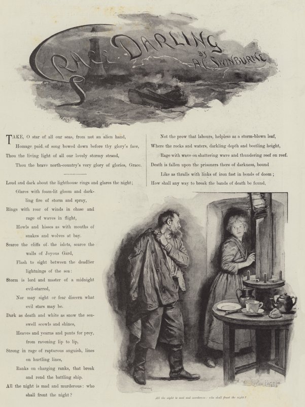Grace Darling, AC Swinburne tarafından by William Heysham Overend