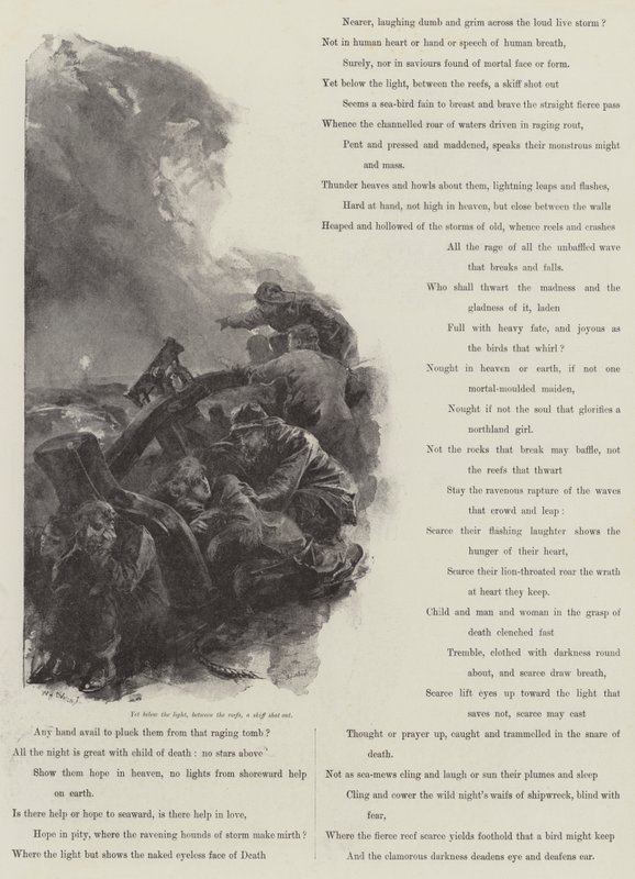 Grace Darling, by A C Swinburne  by William Heysham Overend