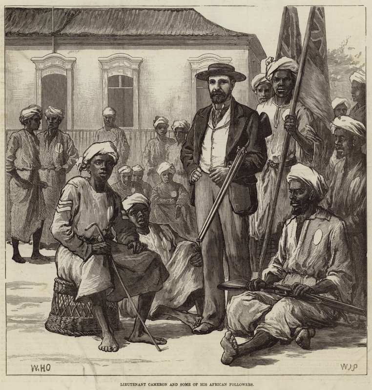 Teğmen Cameron ve Afrikalı Takipçilerinden Bazıları by William Heysham Overend
