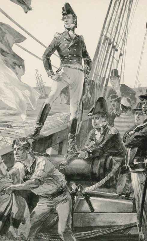 Lord Cochrane Signals for Assistance to Attack the French Fleet  by William Heysham Overend