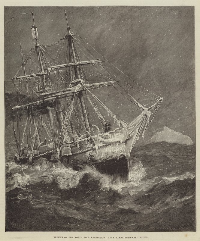 Kuzey Kutbu Seferinin Dönüşü, HMS Uyarısı Homeward Bound by William Heysham Overend