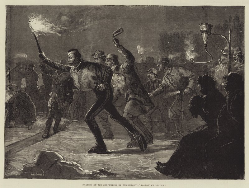 Torchlight tarafından Serpantin üzerinde paten, Liderimi Takip Edin by William Heysham Overend