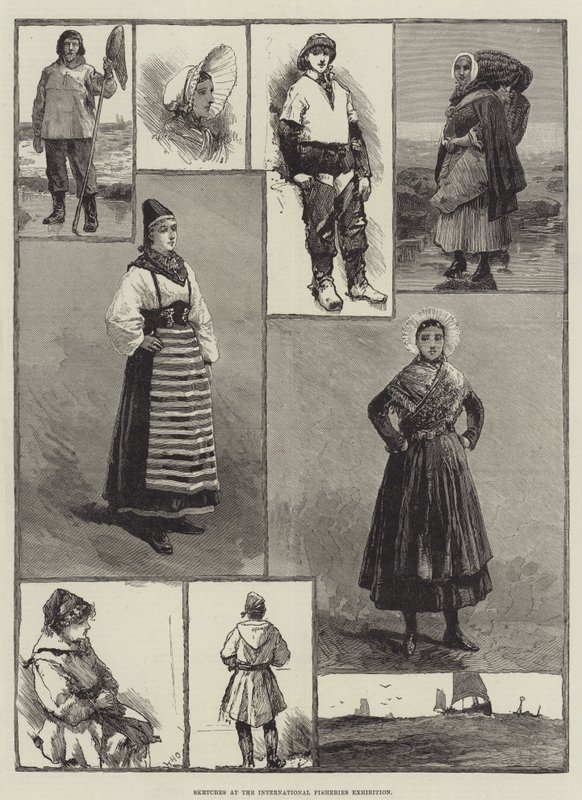 Uluslararası Balıkçılık Sergisinde Eskizler by William Heysham Overend