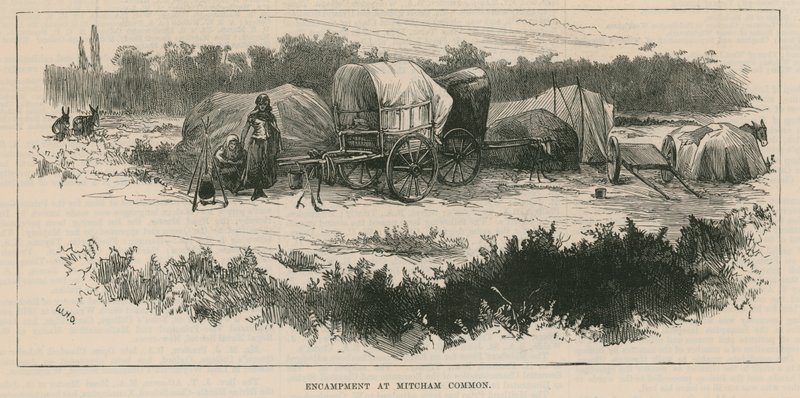 Çingene Yaşamı Eskizleri; Mitcham Common'daki kamp by William Heysham Overend