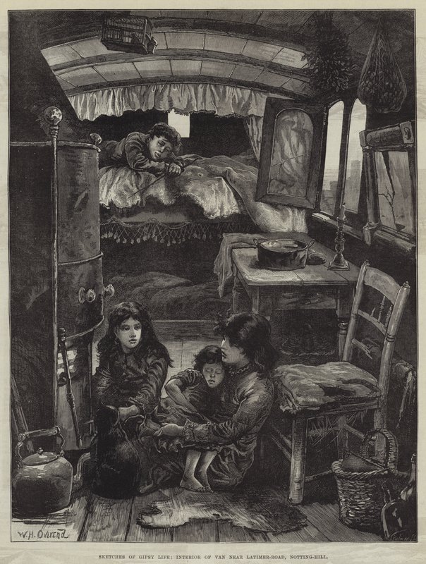 Çingene Yaşamı Eskizleri, Van İçi Latimer-Road, Notting-Hill by William Heysham Overend