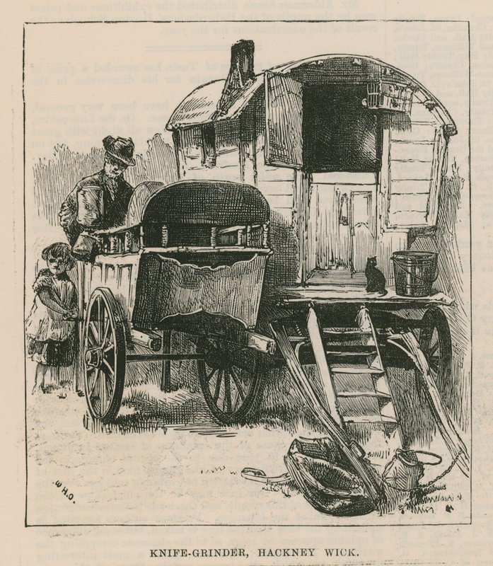Çingene Yaşamı Eskizleri; Bıçak değirmeni, Hackney Wick by William Heysham Overend