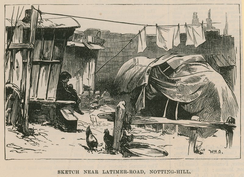 Çingene Yaşamı Eskizleri; Latimer Road, Notting Hill yakınlarında eskiz by William Heysham Overend