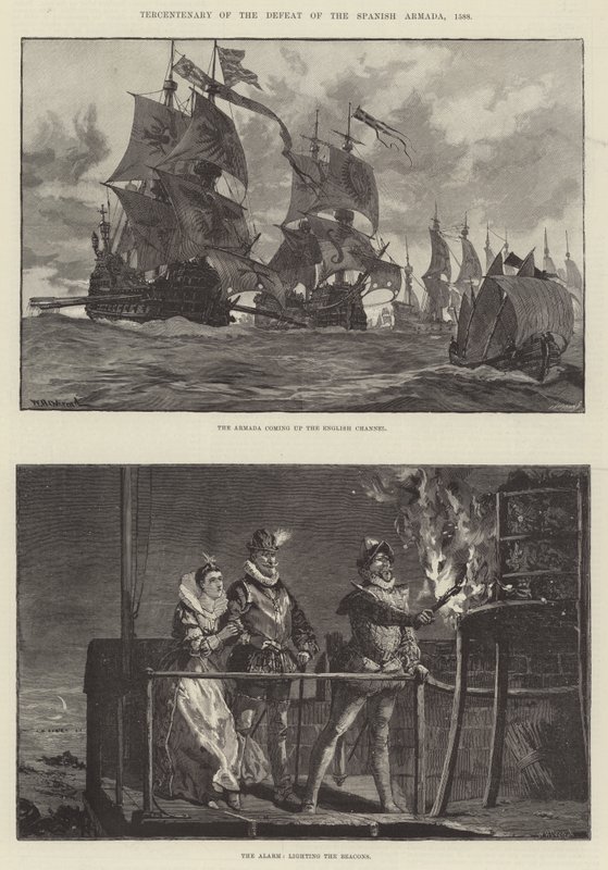 İspanyol Armadasının Yenilginin Yüzüncü Yıldönümü, 1588 by William Heysham Overend