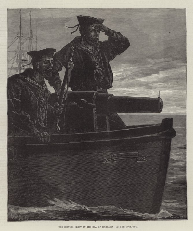 Marmara Denizi'ndeki İngiliz Donanması Gözcülükte by William Heysham Overend
