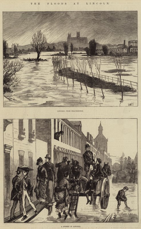 The Floods at Lincoln  by William Heysham Overend
