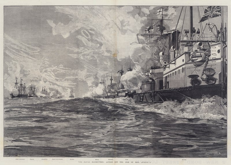 Deniz Manevraları, Man Adası Açıklarında Eylem, 3 Ağustos by William Heysham Overend