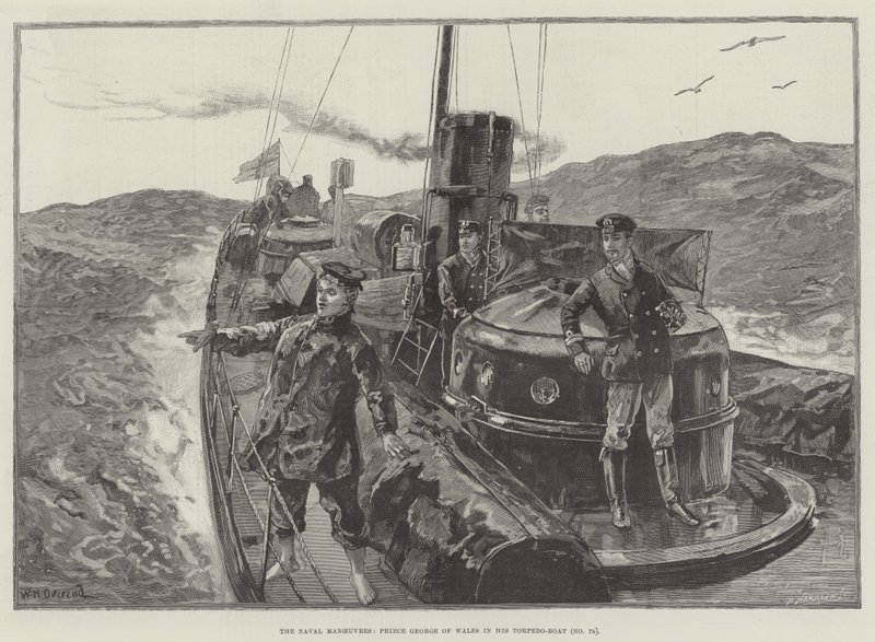 Donanma Manevraları, Galler Prensi George, Torpido Botuyla (No 79) by William Heysham Overend