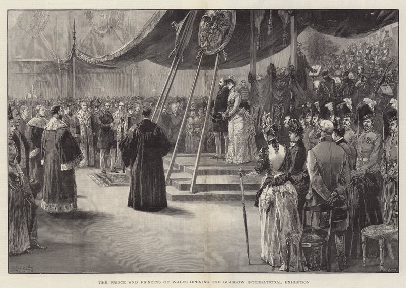 Galler Prensi ve Prensesi Glasgow Uluslararası Sergisini Açıyor by William Heysham Overend