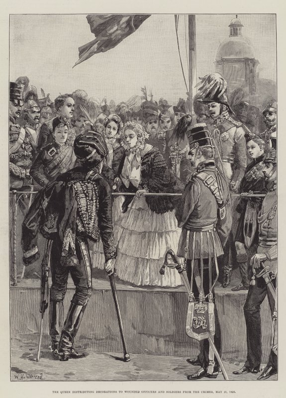 Kraliçe, Kırım'dan Yaralı Subay ve Askerlere Süslemeler Dağıtırken, 21 Mayıs 1856 by William Heysham Overend