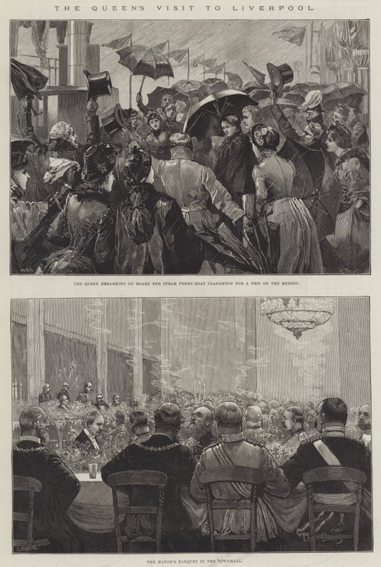 Kraliçenin Liverpool Ziyareti by William Heysham Overend