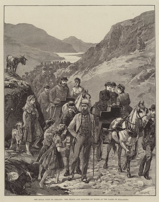 İrlanda Kraliyet Ziyareti, Galler Prensi ve Prensesi Killarney Göllerinde by William Heysham Overend
